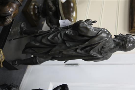 Emile Picault (1833-1915). A large patinated bronze figure of a Saracen warrior, 26.5in.